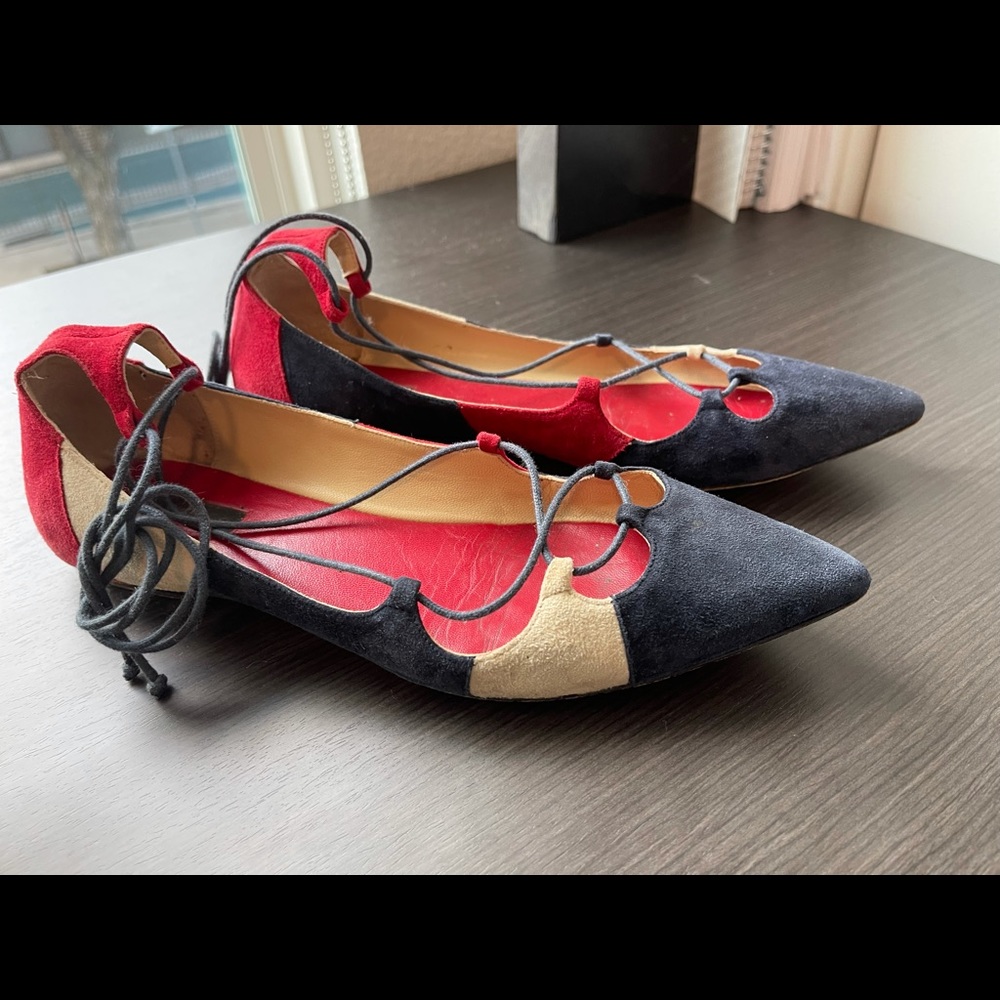 Carolina Herrera Lace Up Ballet Flats
